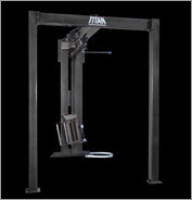 4100 Titan FS3 Free-Standing 3 side loading accessible overhead rotary arm shrink wrapper.